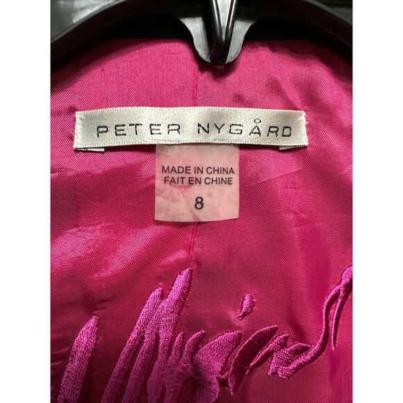 Peter Nygard Embroidered Floral Black Blazer Jacket Size 8 - Picture 3 of 11